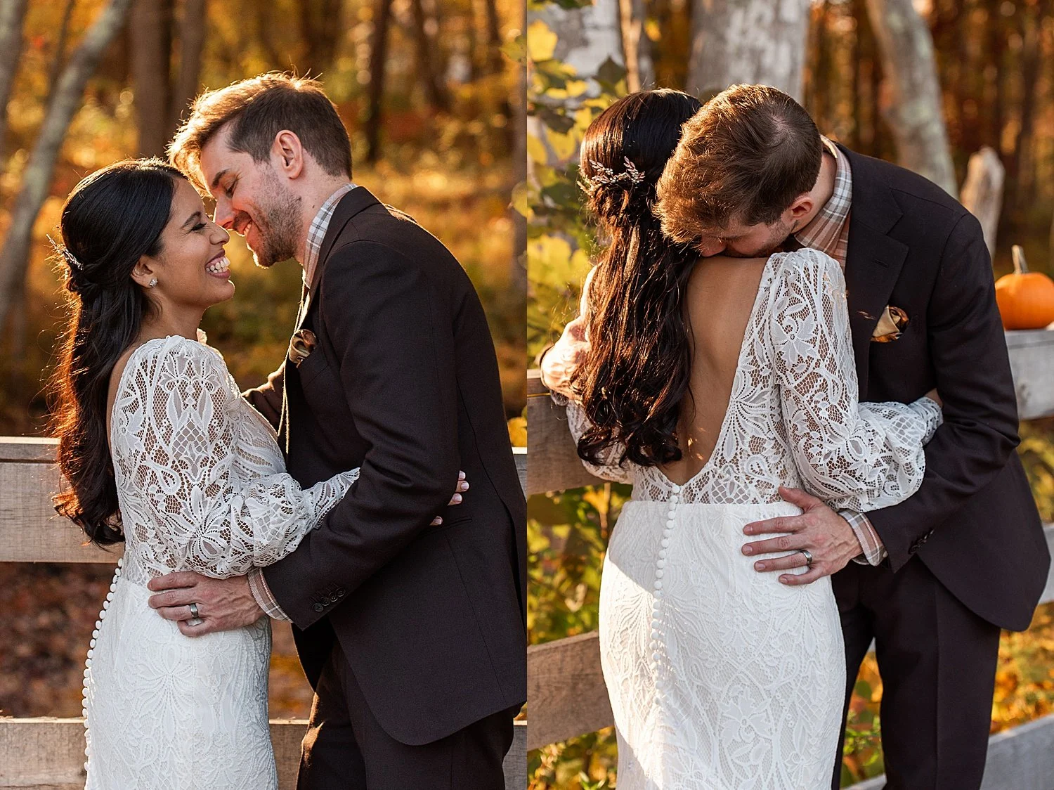 sun drenched wedding portraits