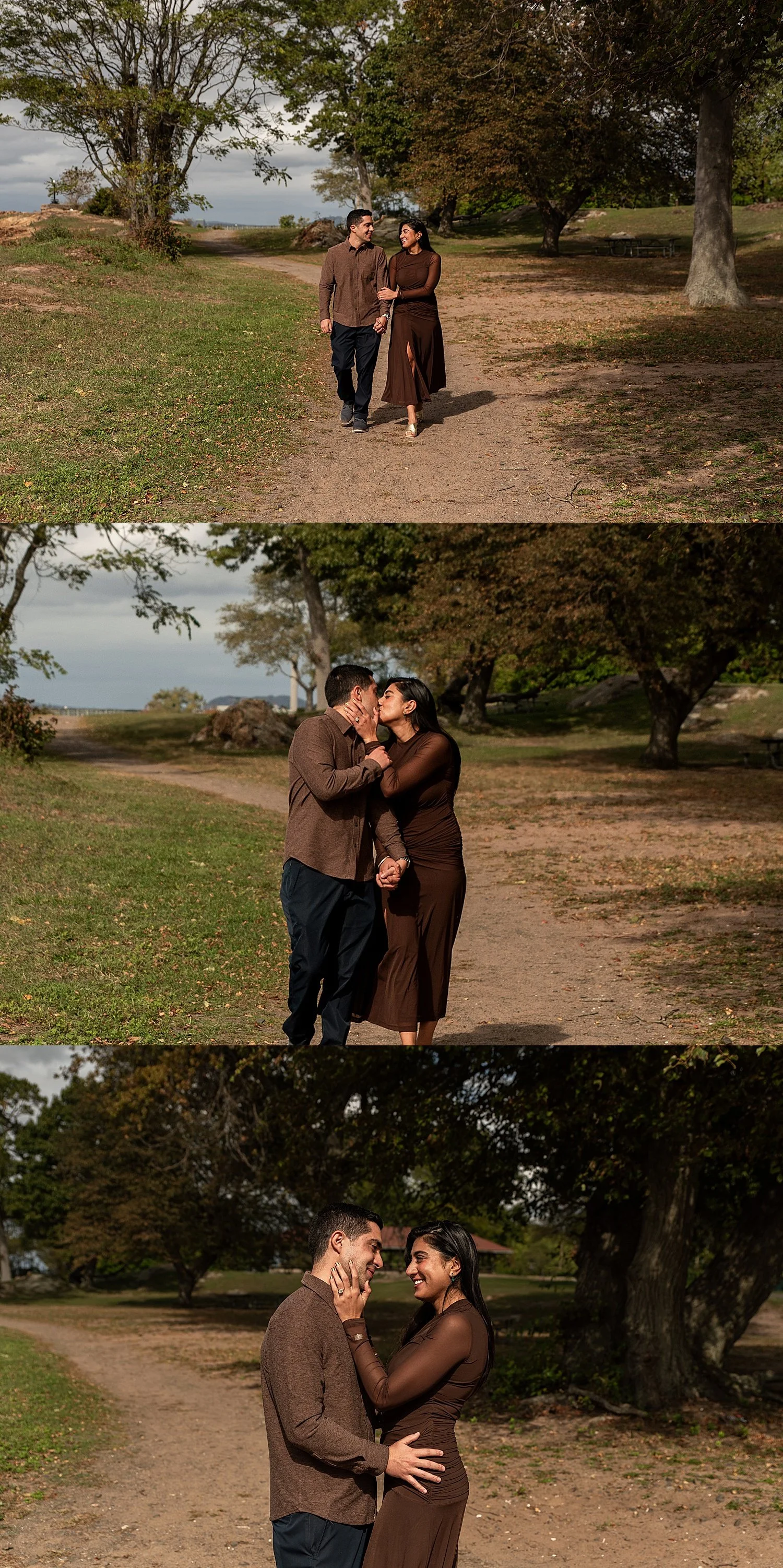 walking hand in hand after ct proposal photography