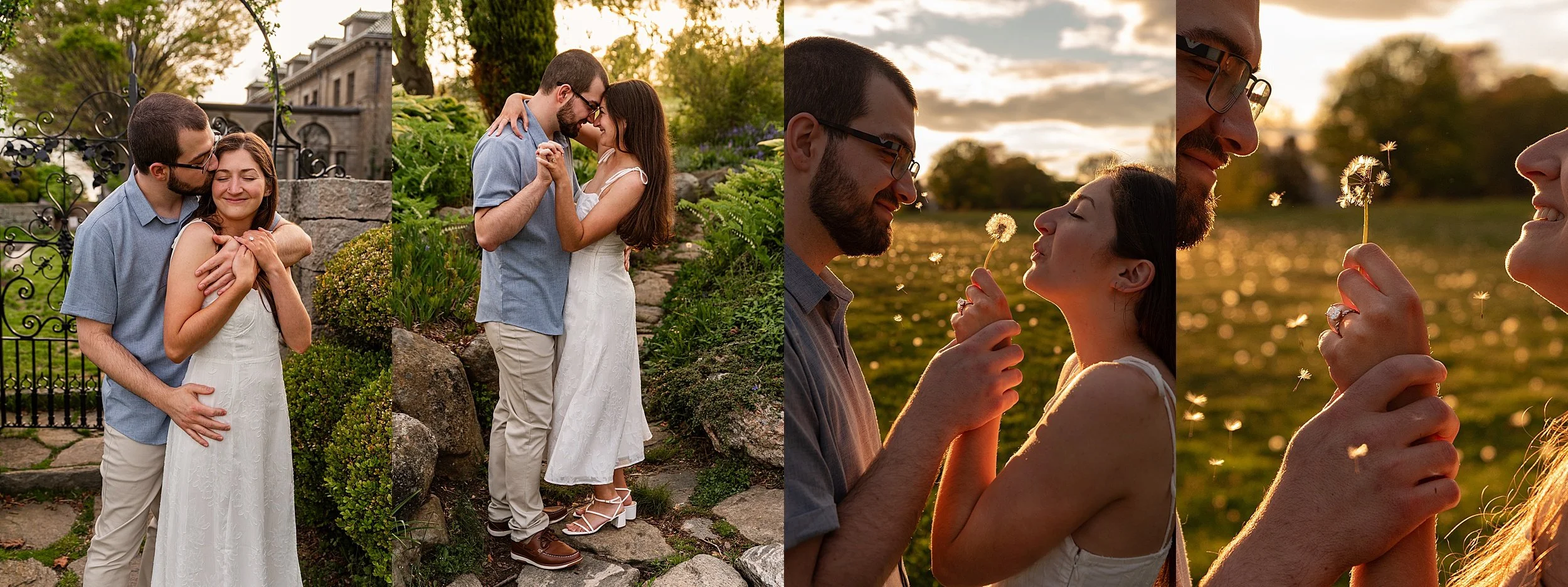 ct engagement photographer Rebecca Lynne capturing candid storytelling photos of couples during sunset
