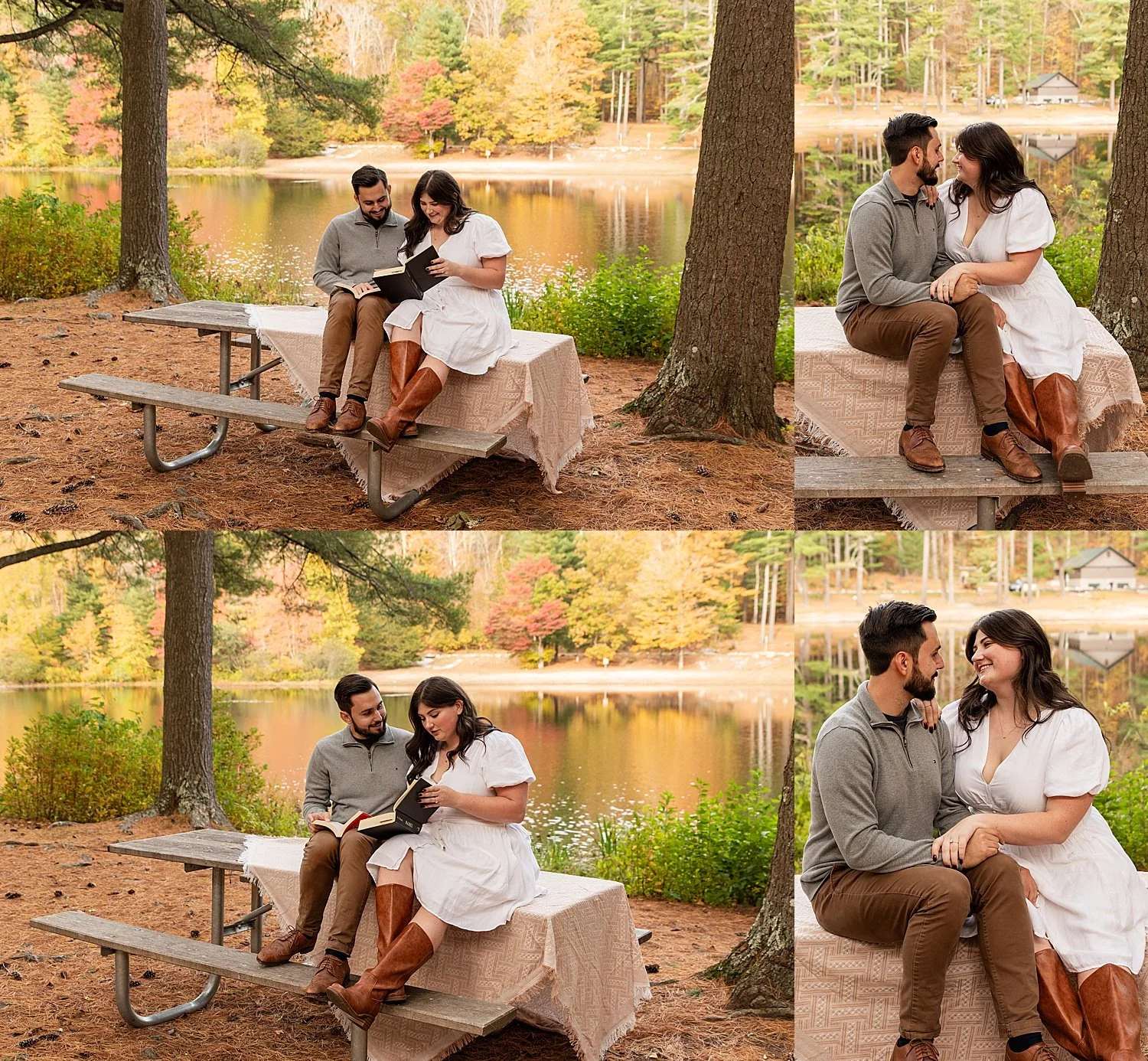 Fun and romantic engagement portraits in Killingworth Connecticut