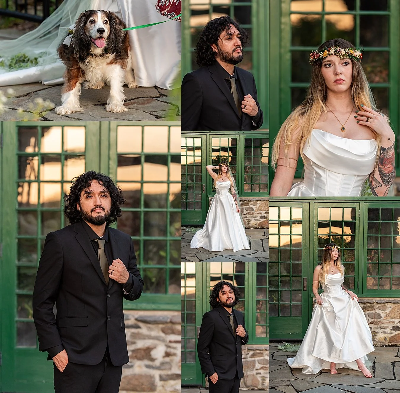 bride and groom portraits at Gillette castle