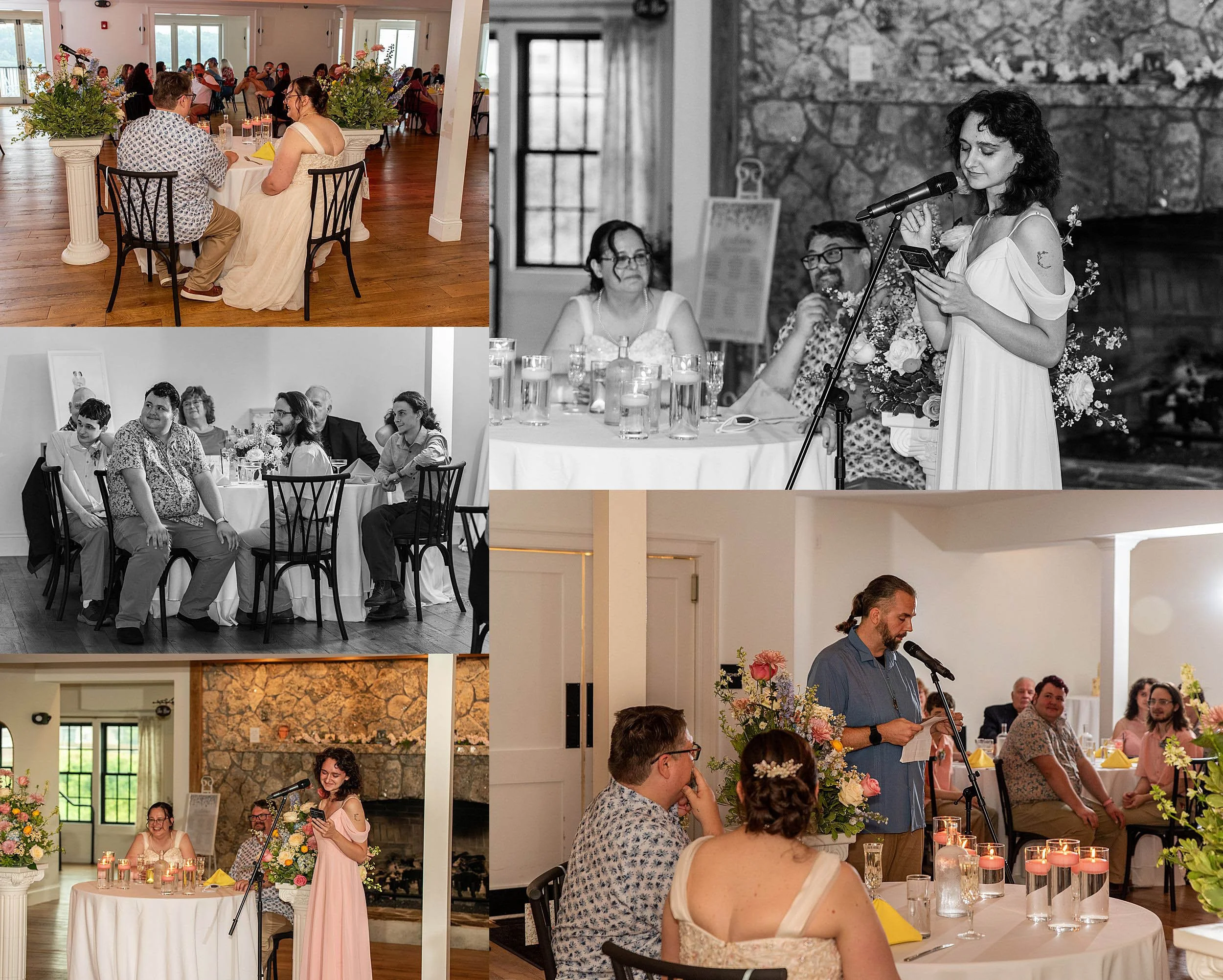 Speeches and toasts inside Tate's receptions space in Middletown Connecticut