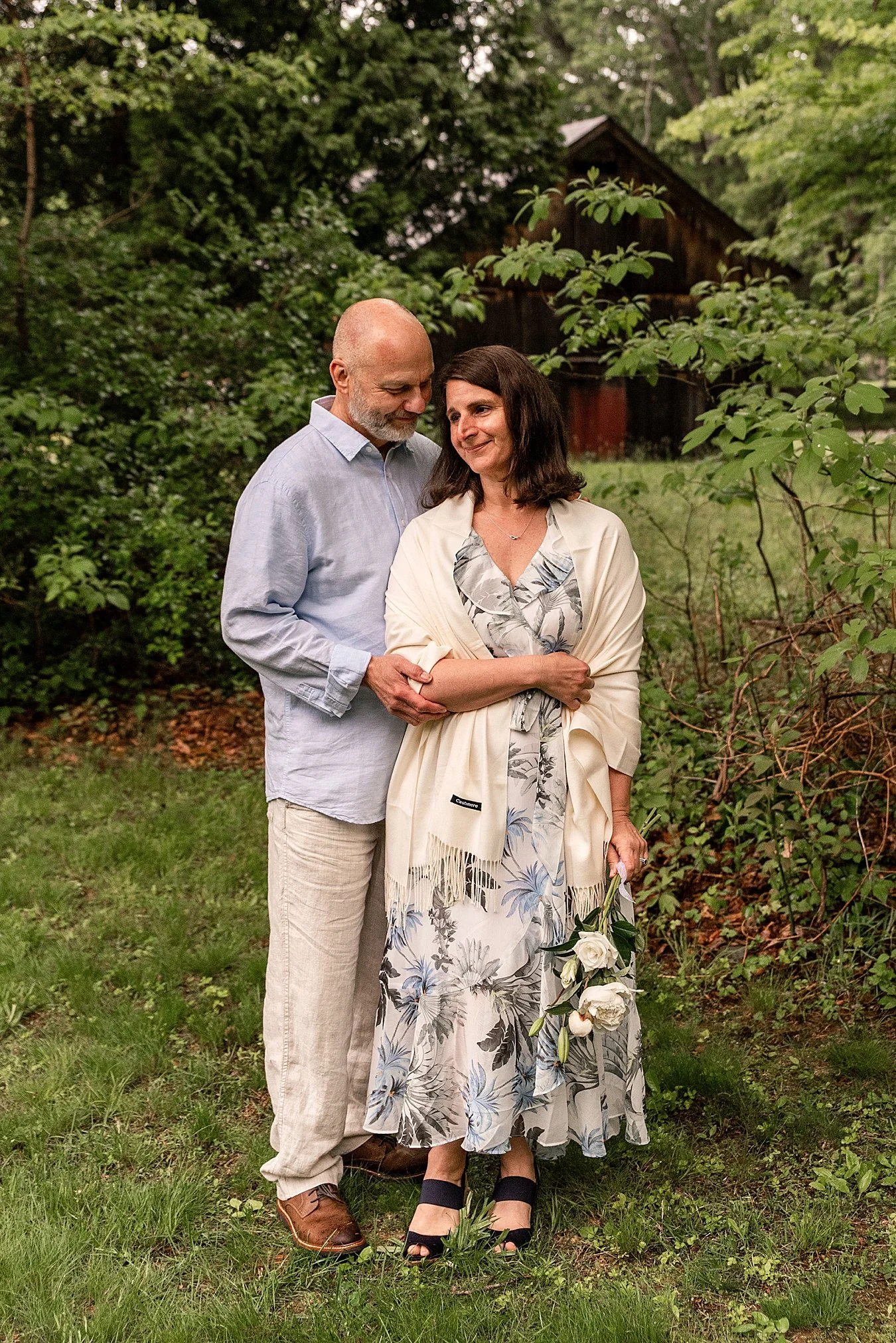 older connecticut couple elope in their own backyard
