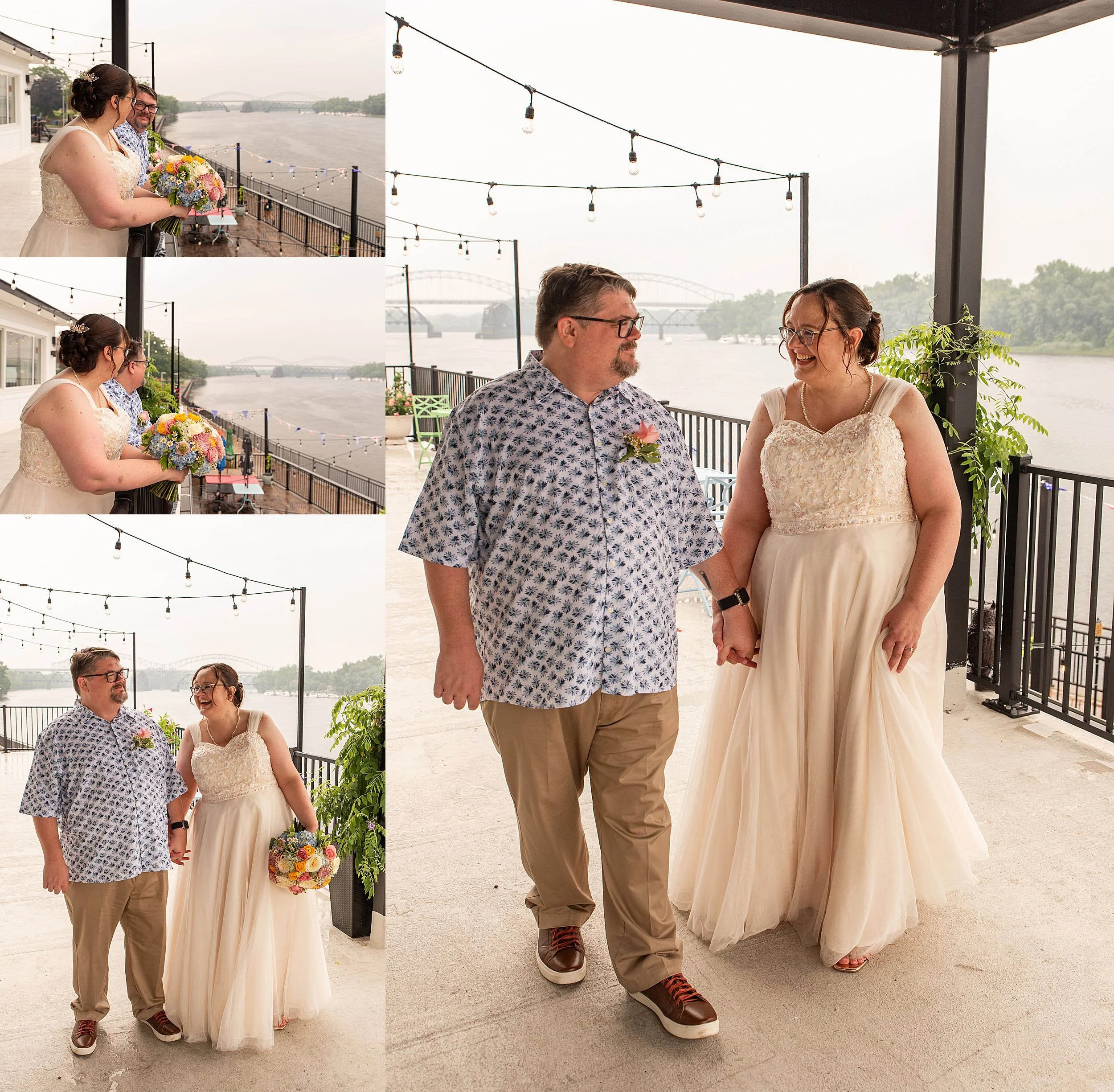 Connecticut bride and groom embrace the rain on their wedding day in Middletown CT