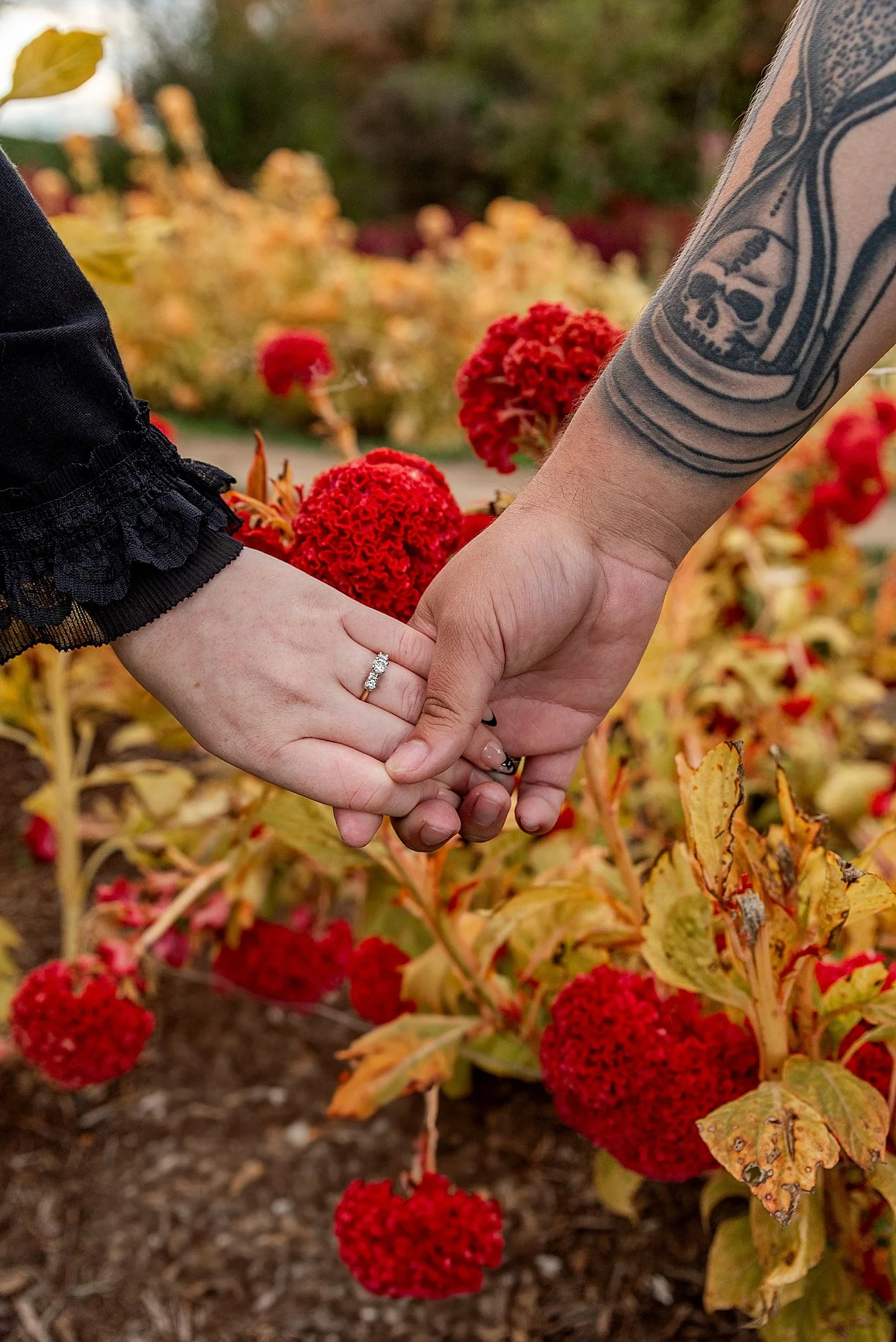 ring close up during surprise proposal at Harkness Park