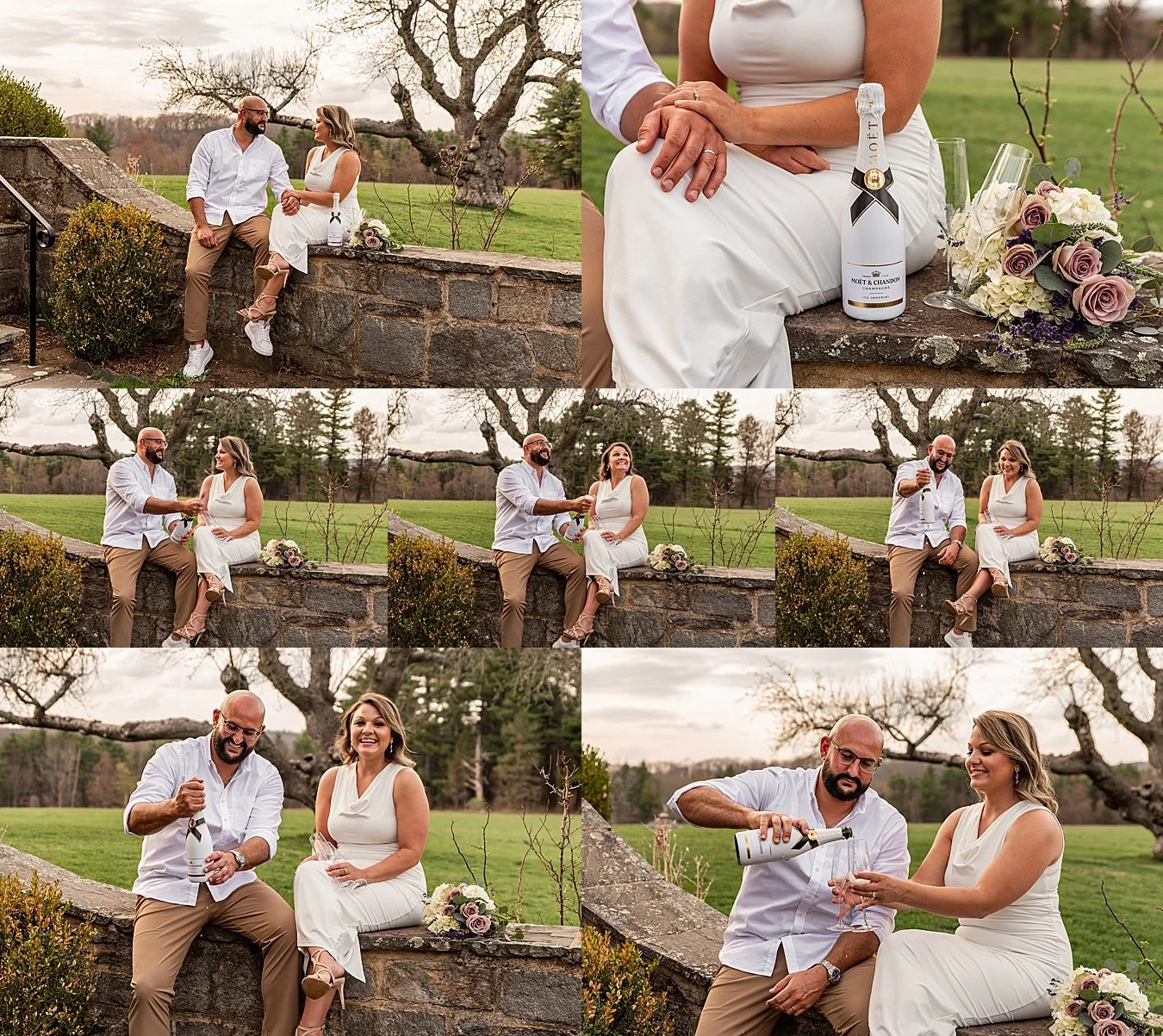 popping champaign at CT elopement