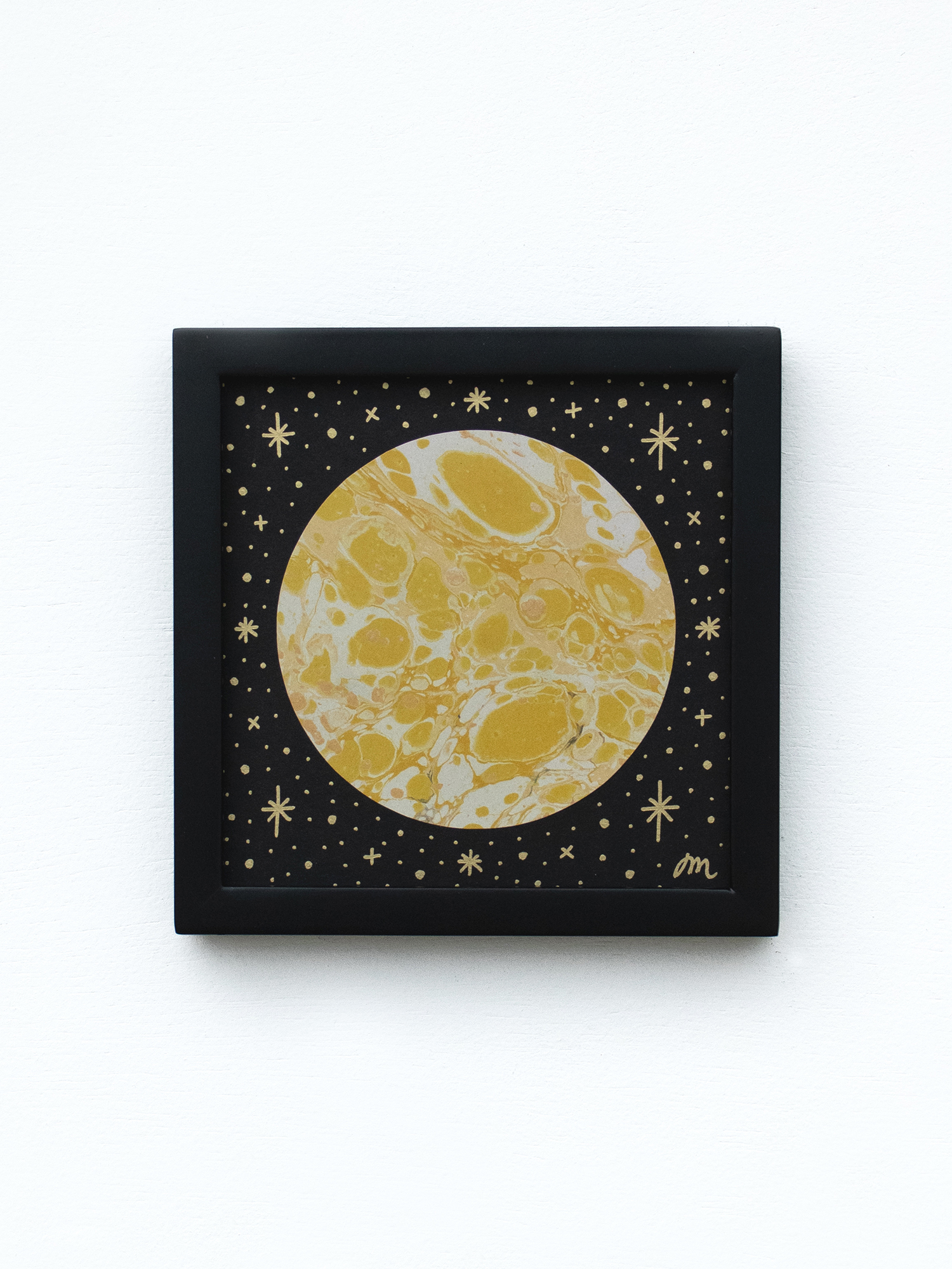 5" Framed Mini Marbled Planets