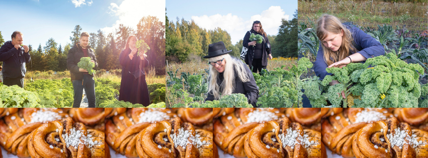 Korvapuustikahvila + lehtikaalin itsepoimintaa
