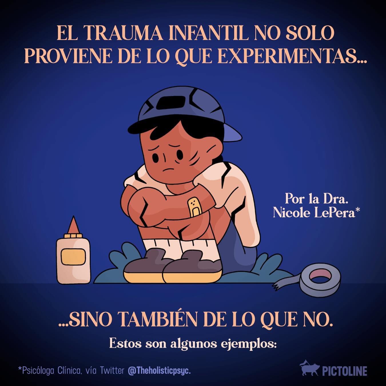 EL TRAUMA INFANTIL NO SOLO PROVIENE DE LO QUE EXPERIMENTAS, SI NO TAMBI&Eacute;N DE LO QUE NO. 

AQU&Iacute; HAY UNOS EJEMPLOS. 

🎨 @pictoline