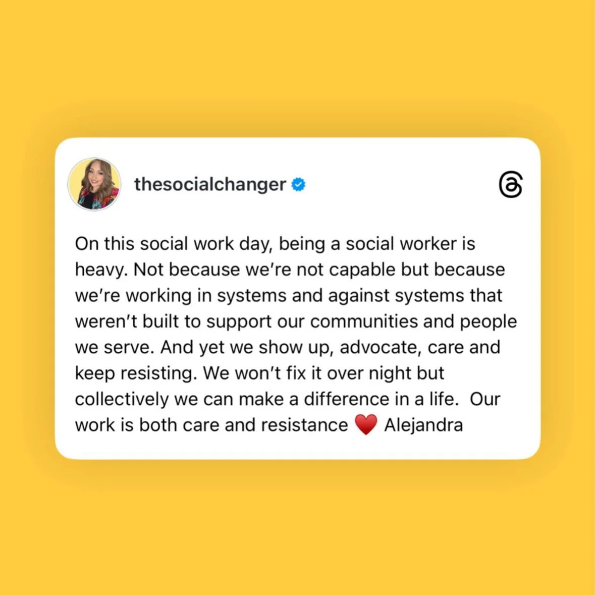 Happy International Social Work Day &hearts;️

Sending so much love to every social worker and helping professional showing up every day, even when it&rsquo;s hard, even when the systems make it harder.

To those holding space, advocating, documentin