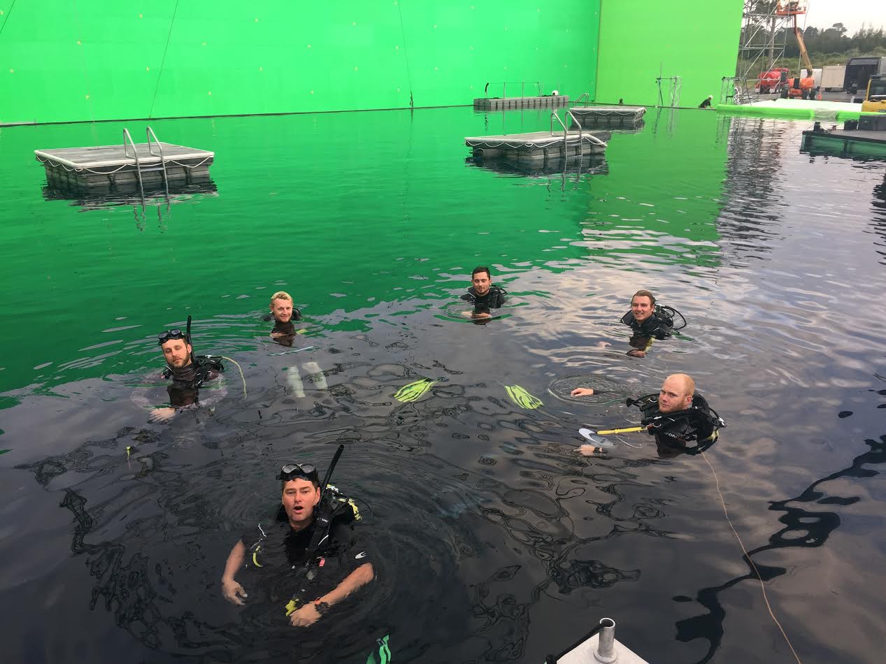 Safety divers at the Kumeu Film Studios