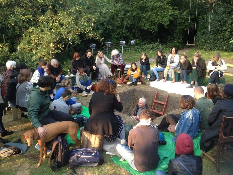 Grave Matters: Gareth Evans curates an event with writers speaking from the hole.