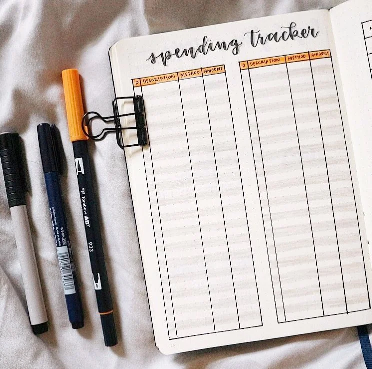 Monthly tracker: A spend tracker by @bulletby_r
