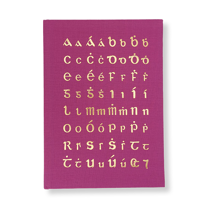 Handbound Gold foiled Cló Gaelach Notebook