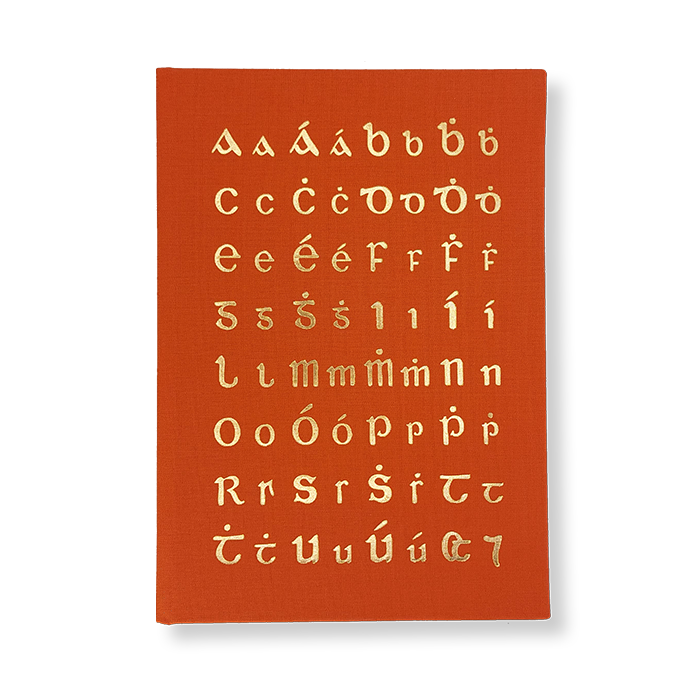 Handbound Gold foiled Cló Gaelach Notebook