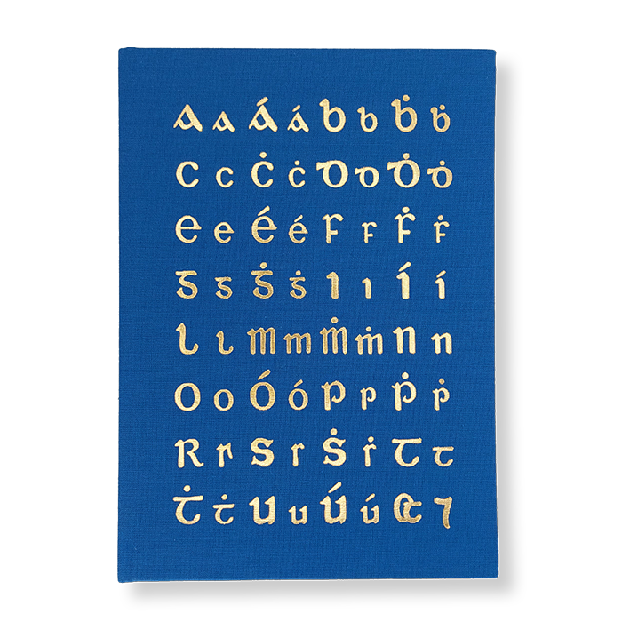 Handbound Gold foiled Cló Gaelach Notebook