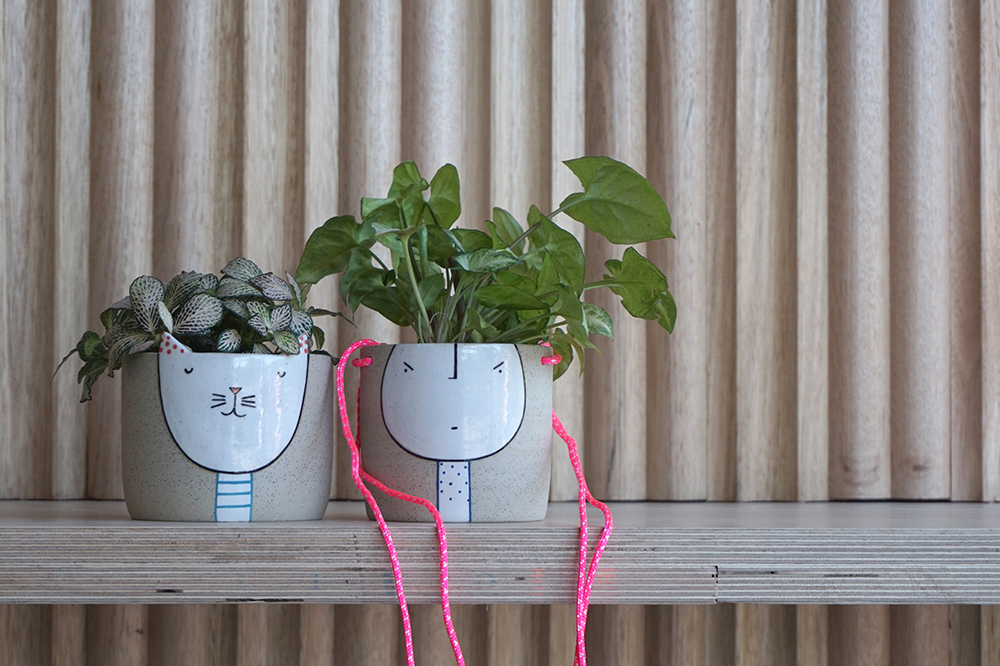 Kitty &amp; Guy Planters