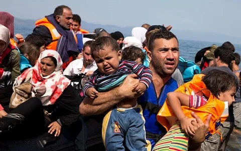 Refugees on the move in the Middle East.