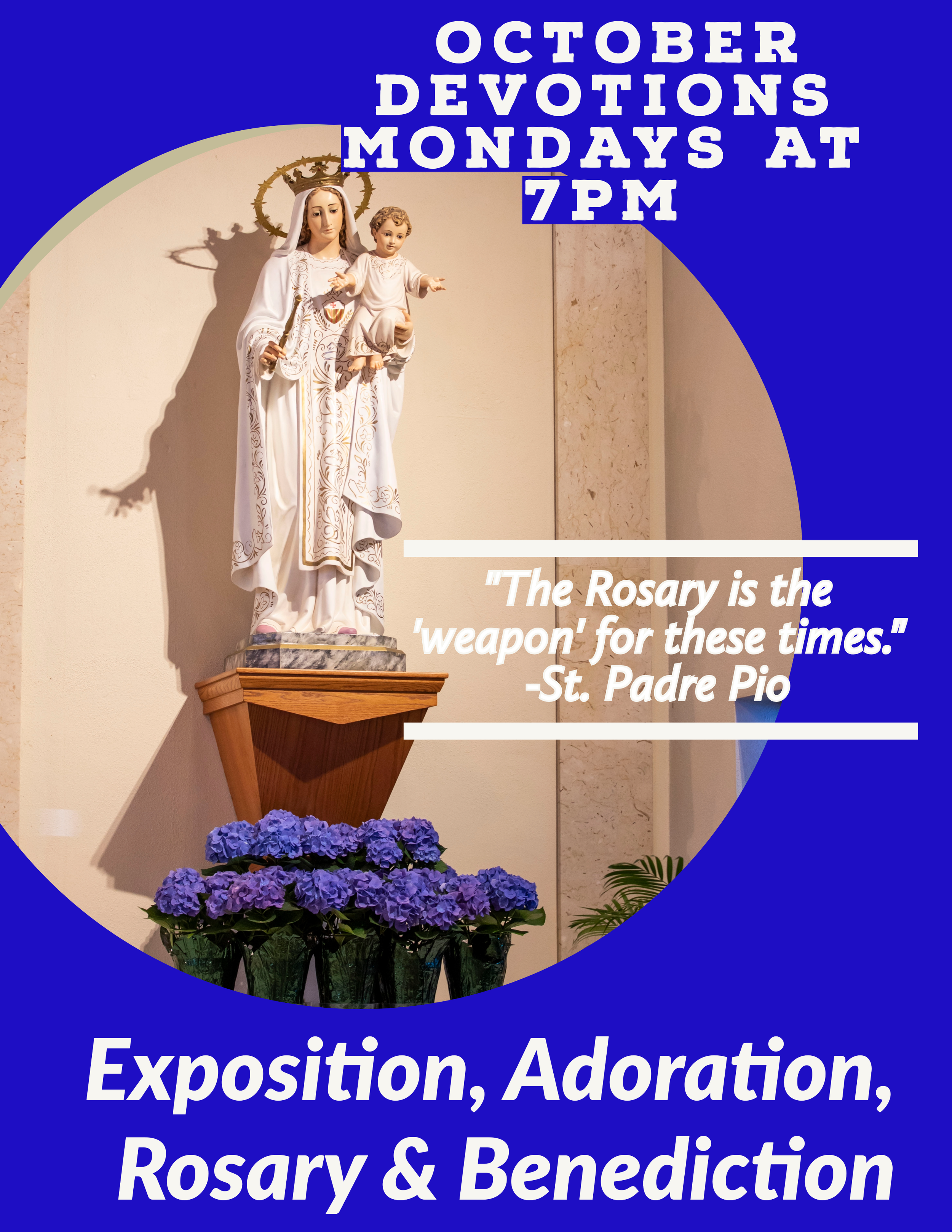 October Devotions Begin Monday, October 7 — Our Lady of Mercy