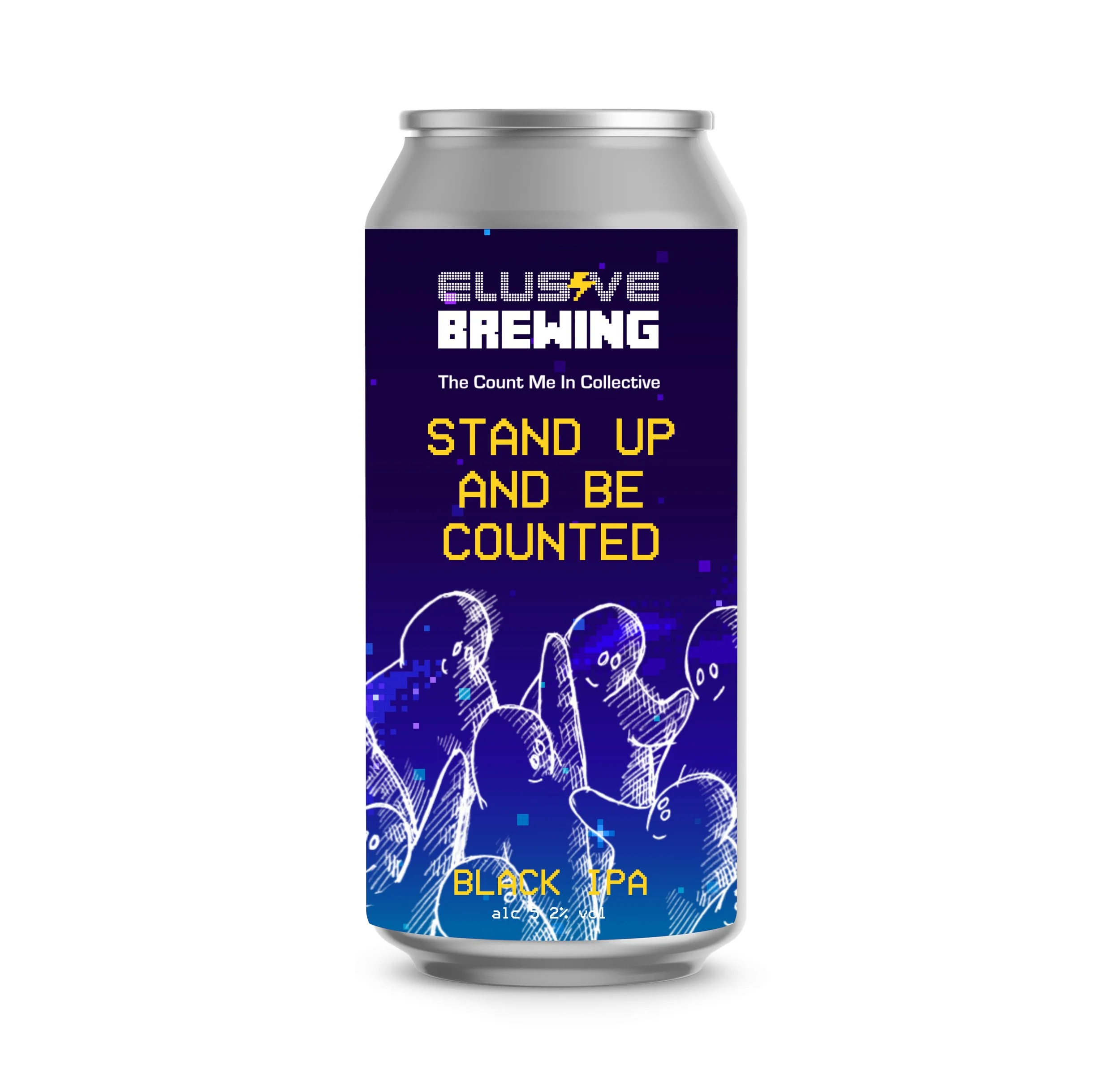 Elusive Brewing - Stand Up and Be Counted (Elusive x CMIC) 5.2% Black IPA 440ML 