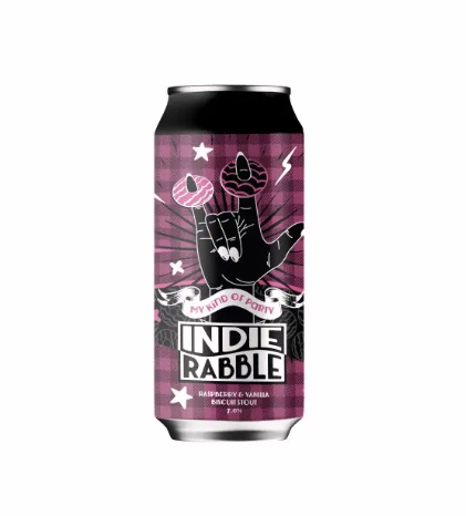Indie Rabble My Kind of Party 7.0% Raspberry & Vanilla Biscuit Stout 440ml