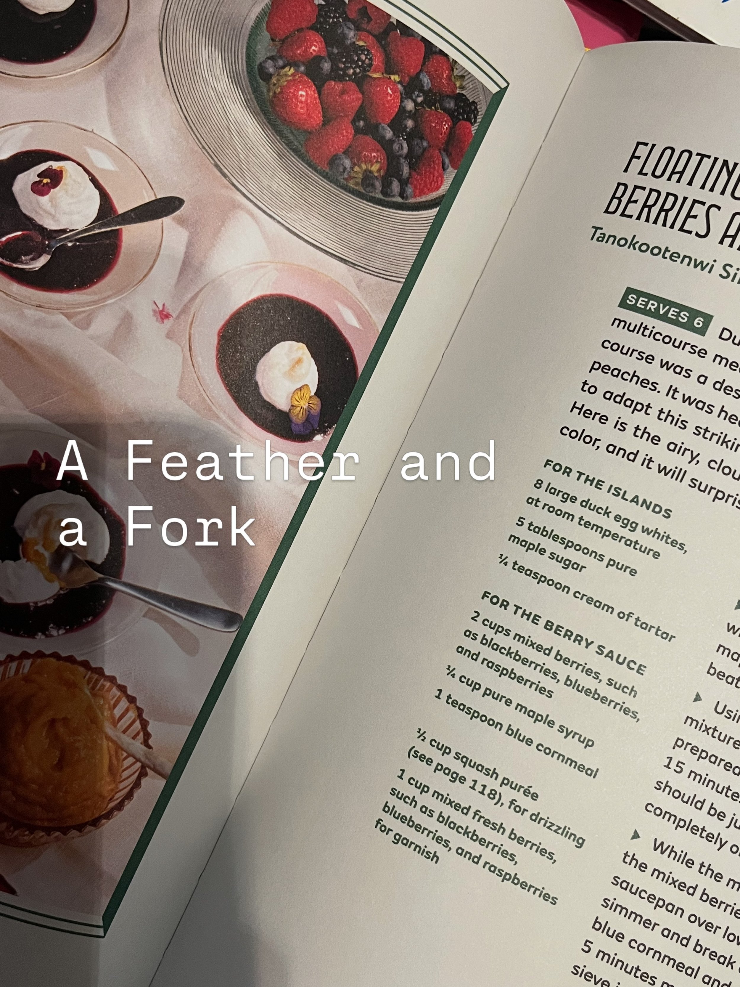 Did you know that one of the dishes in @crystalwahpepah &lsquo;s A Feather and a Fork cookbook was inspired by a dish she ate at @floraandfaunasav? Served at a Supper Club was a light meringue cloud floating in peaches and cr&egrave;me anglaise. She 