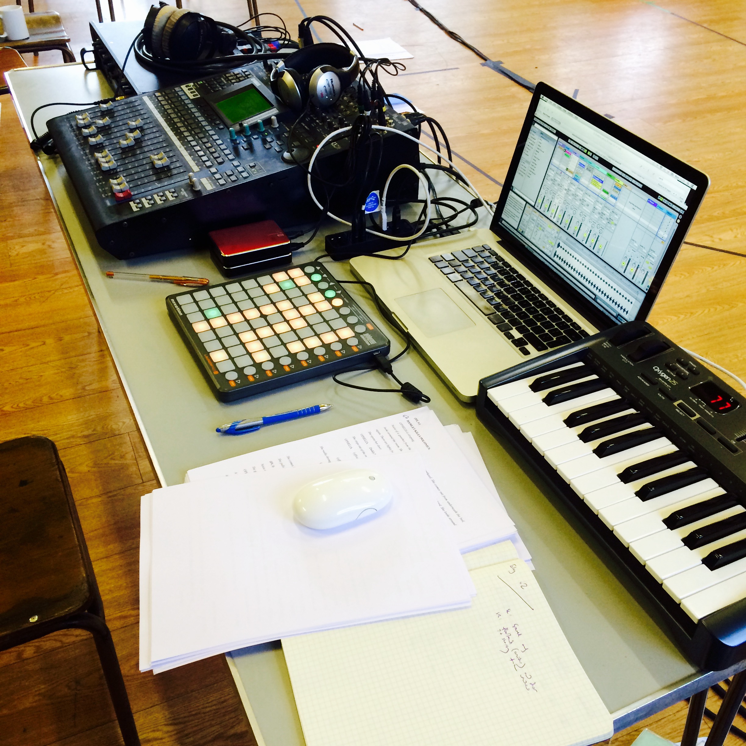 mission control: rehearsal room desk.