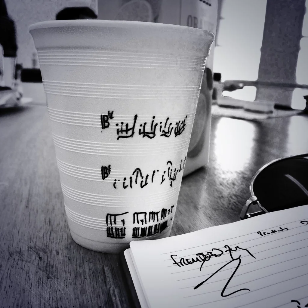 ingenious solution to a shortage of manuscript paper.