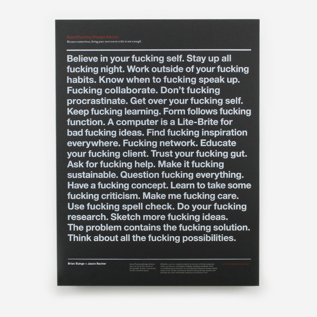 Good Fucking Design Advice poster