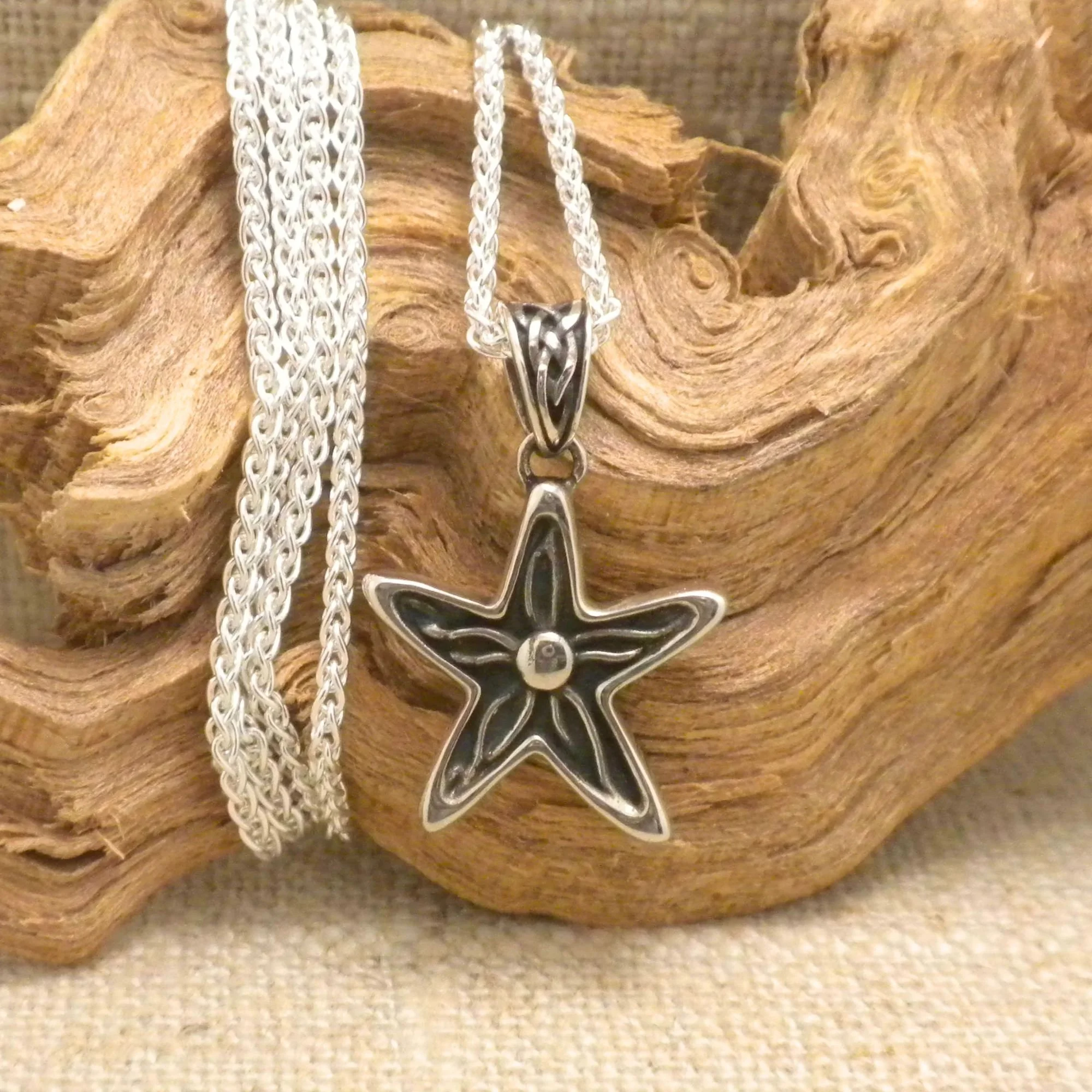 Starfish Pendant with Celtic Bail Sterling Silver Heartline