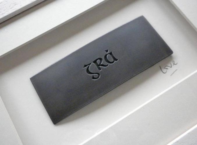 Gra - Gaelic means Love Cast Iron Framed