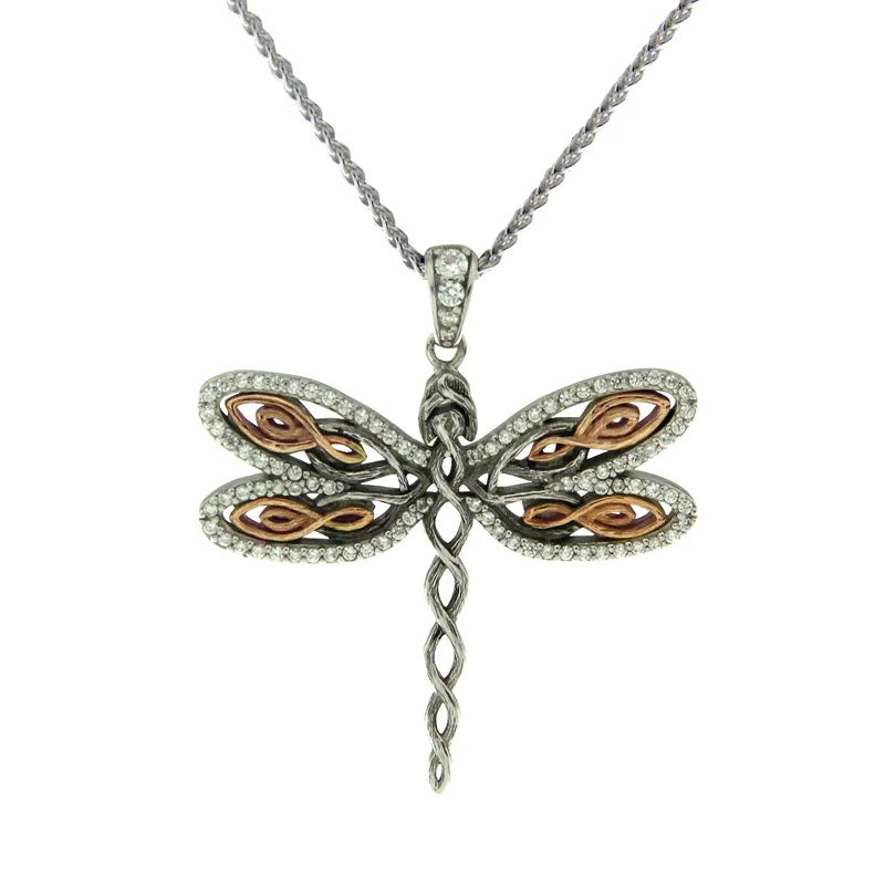 Celtic Dragonfly with Rose Gold Pendant