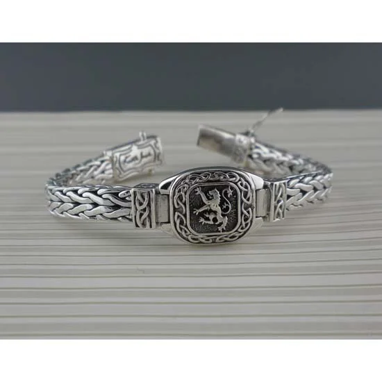 Sterling Silver Scottish Rampant Hinged Bracelet