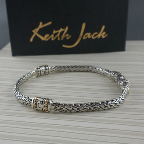Celtic Hinged Dragon Bracelet with Gold Accents
