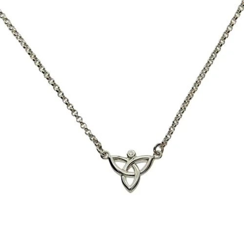 Diamond Trinity Knot Necklet