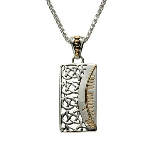 Sterling Silver &amp; 18K Ogham Pendants