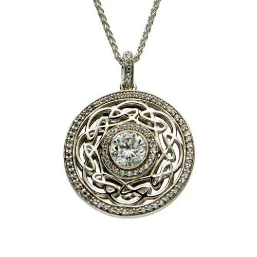 Celtic Eternity Knot with White & Chocolate CZs