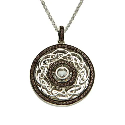 Celtic Eternity Knot with White &amp; Chocolate CZs