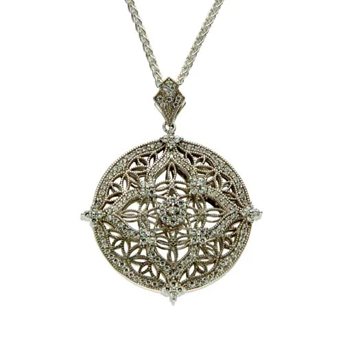Night and Day Flower Trinity Knot Pendant