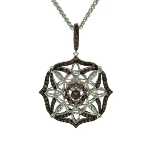 Celtic Trinity Knots with White &amp; Chocolate CZs Pendant