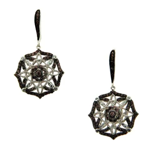 Night and Day Trinity Knot Scalloped Earrings