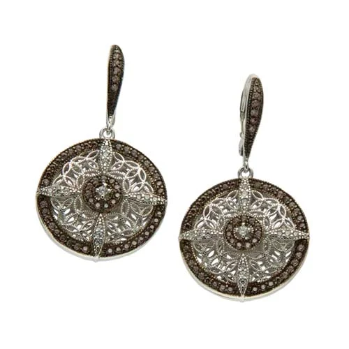 Night and Day Compass Trinity Knot Earrings