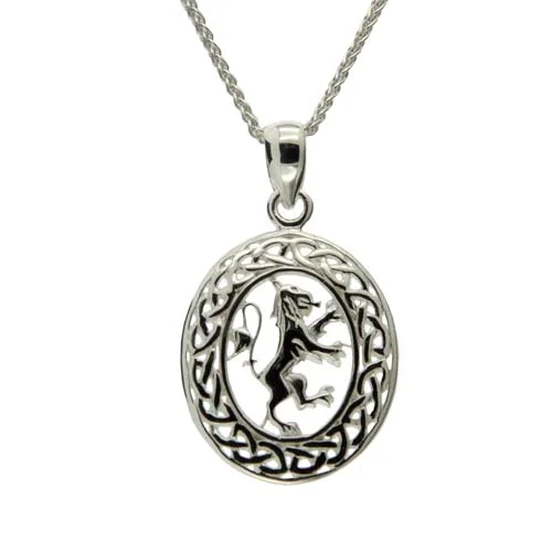 Scottish Rampant Oval Pendant