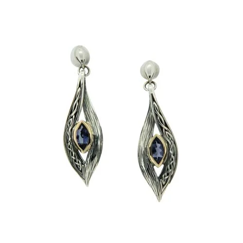 Elven Earrings in Sterling Silver &amp; 10K Yellow Gold