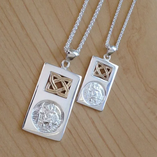 St. Christopher &amp; Celtic Knot Pendant