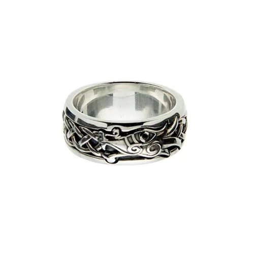 Silver Dragon &amp; Celtic Knot Ring