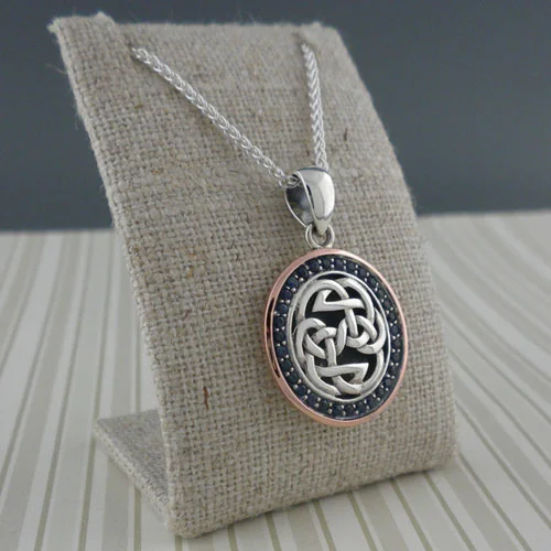 Celtic Knot with Sapphires &amp; 10K  Rose Gold