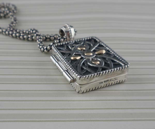 Sterling Silver & 10K Celtic Locket Side