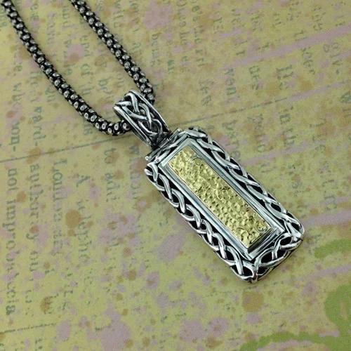Sterling Silver Celtic Knot Pendant with 18K Gold