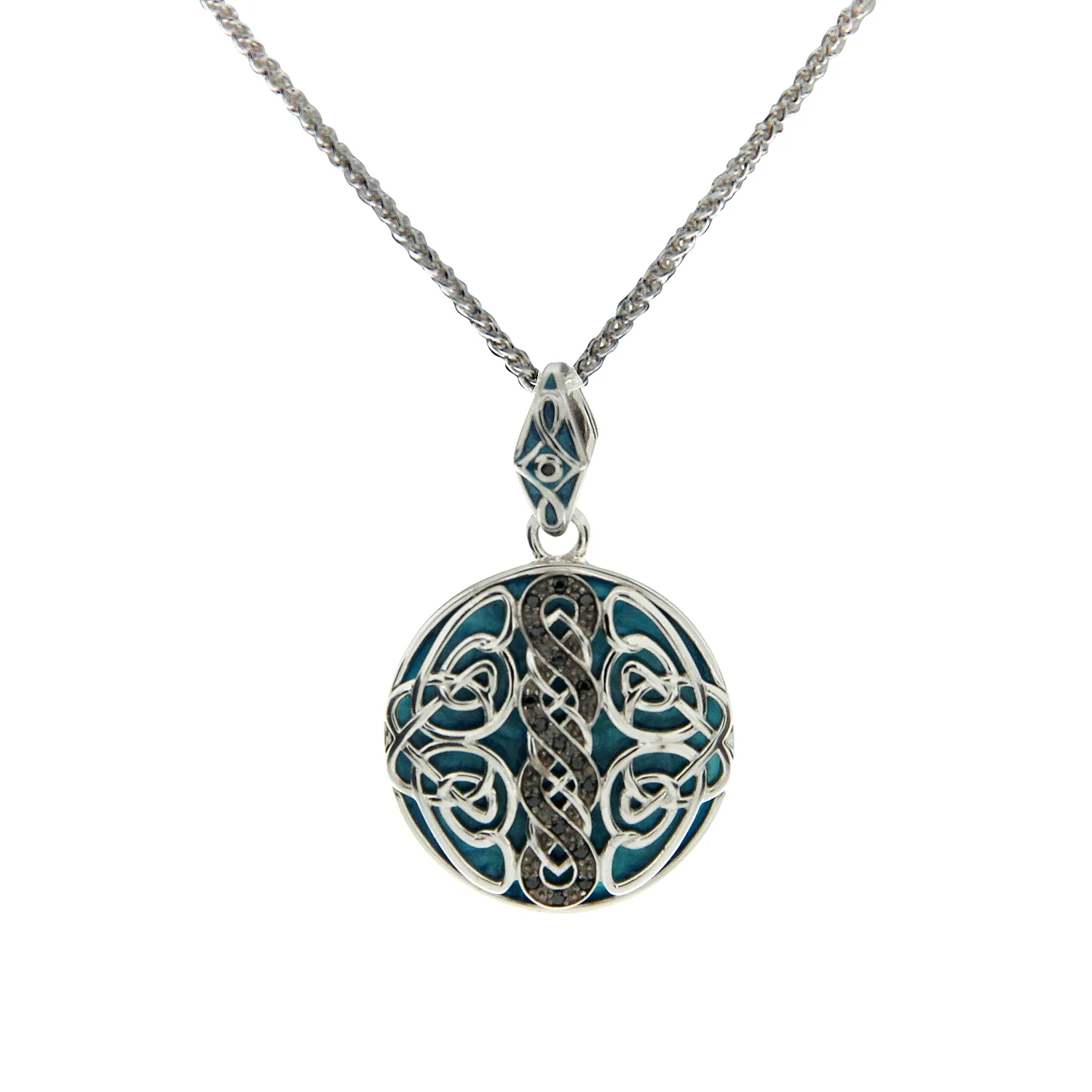 Sterling Silver & 10K Norse Knotwork Pendant Back